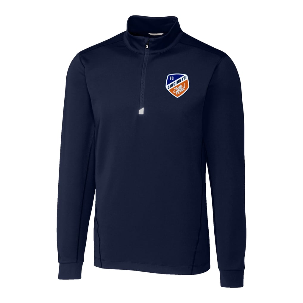  FC Cincinnati Cutter & Buck Traverse Stretch Eco Quarter-Zip Pullover Top - Navy